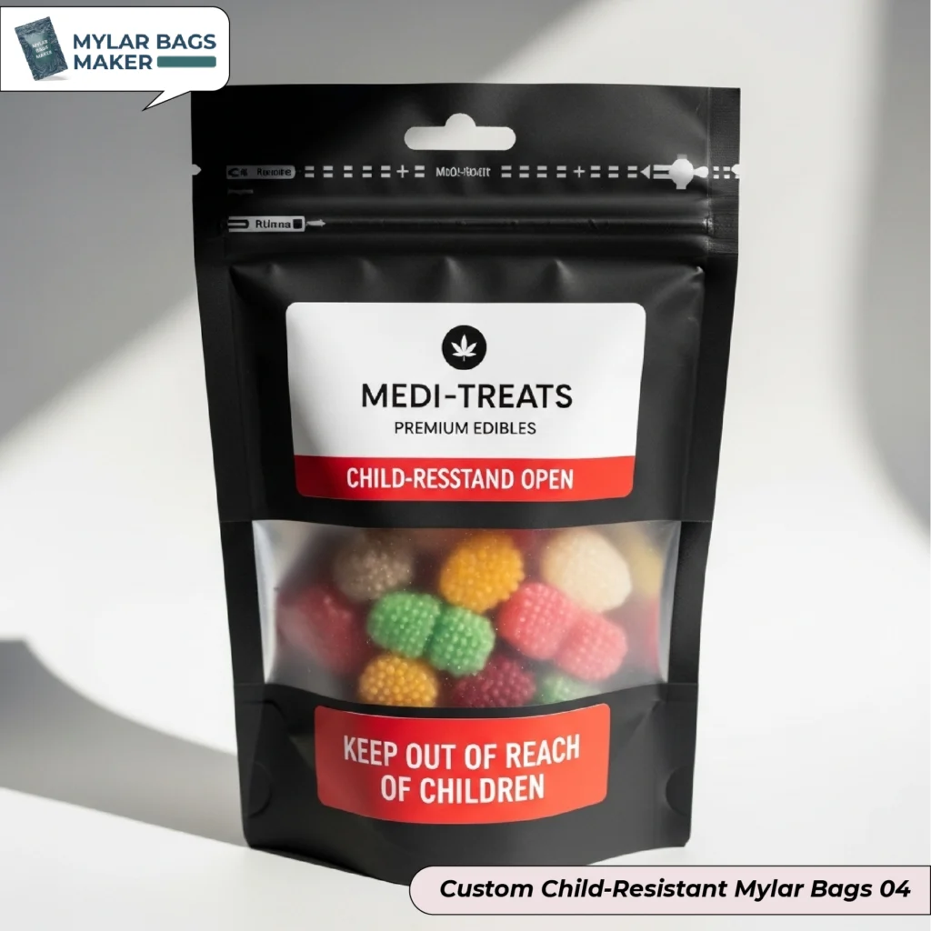 Custom Child Resistant Mylar Bags