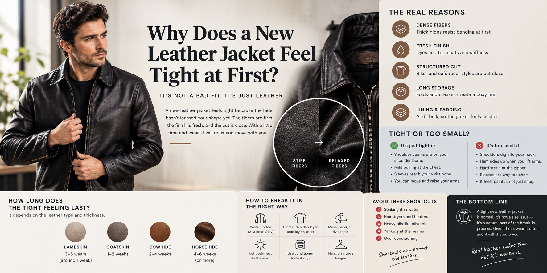 Why Does a New Leather Jacket Feel Tight at First